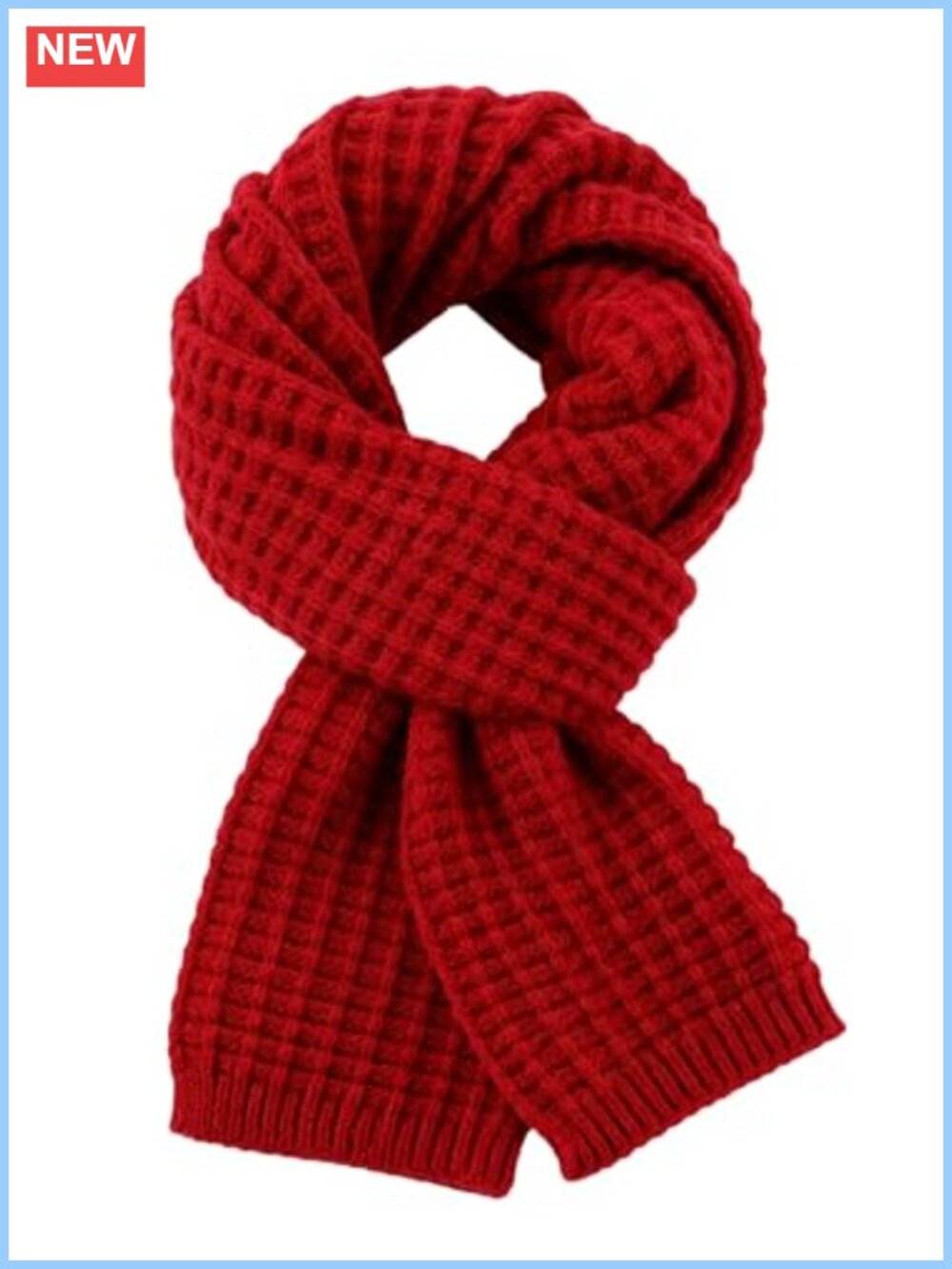 Waffle Knit Winter Scarf Soft Warm Wrap Solid Unisex